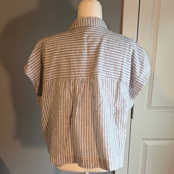 Pilcro Blue and White Striped Blouse - Picture 5 of 7